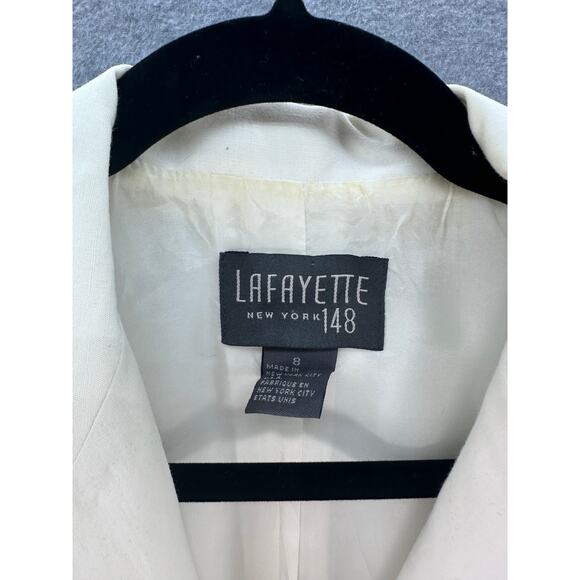 Lafayette 148 NY Women sz 8 Linen Blazer Off White Designer Office Workwear - Picture 6 of 15